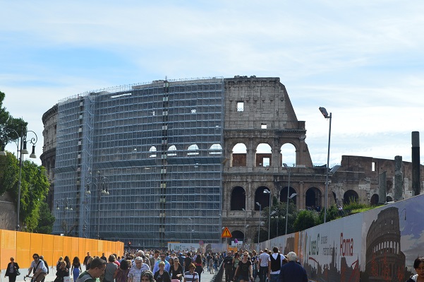 Colosseum Scaffolding Wide Shot